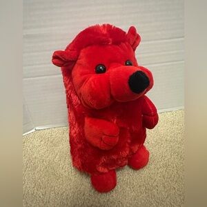 Fun Express Bright Red Hedgehog Plush 9” Stuffed Animal Toy